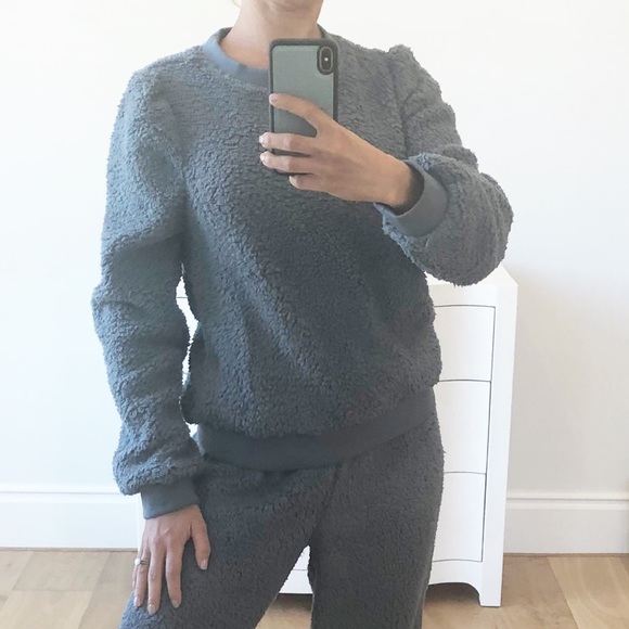 WHISTLER Blue Gray Sherpa Top & Pants Set - Picture 6 of 9